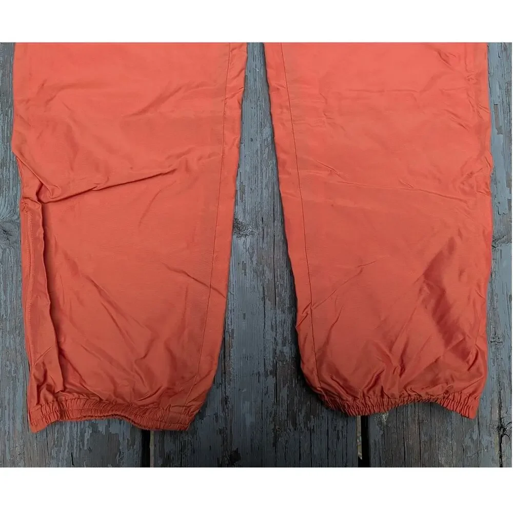 Vintage RAW Men's L Orange Nylon Windpants Y2K Gorpcore Skater Baggy Archive